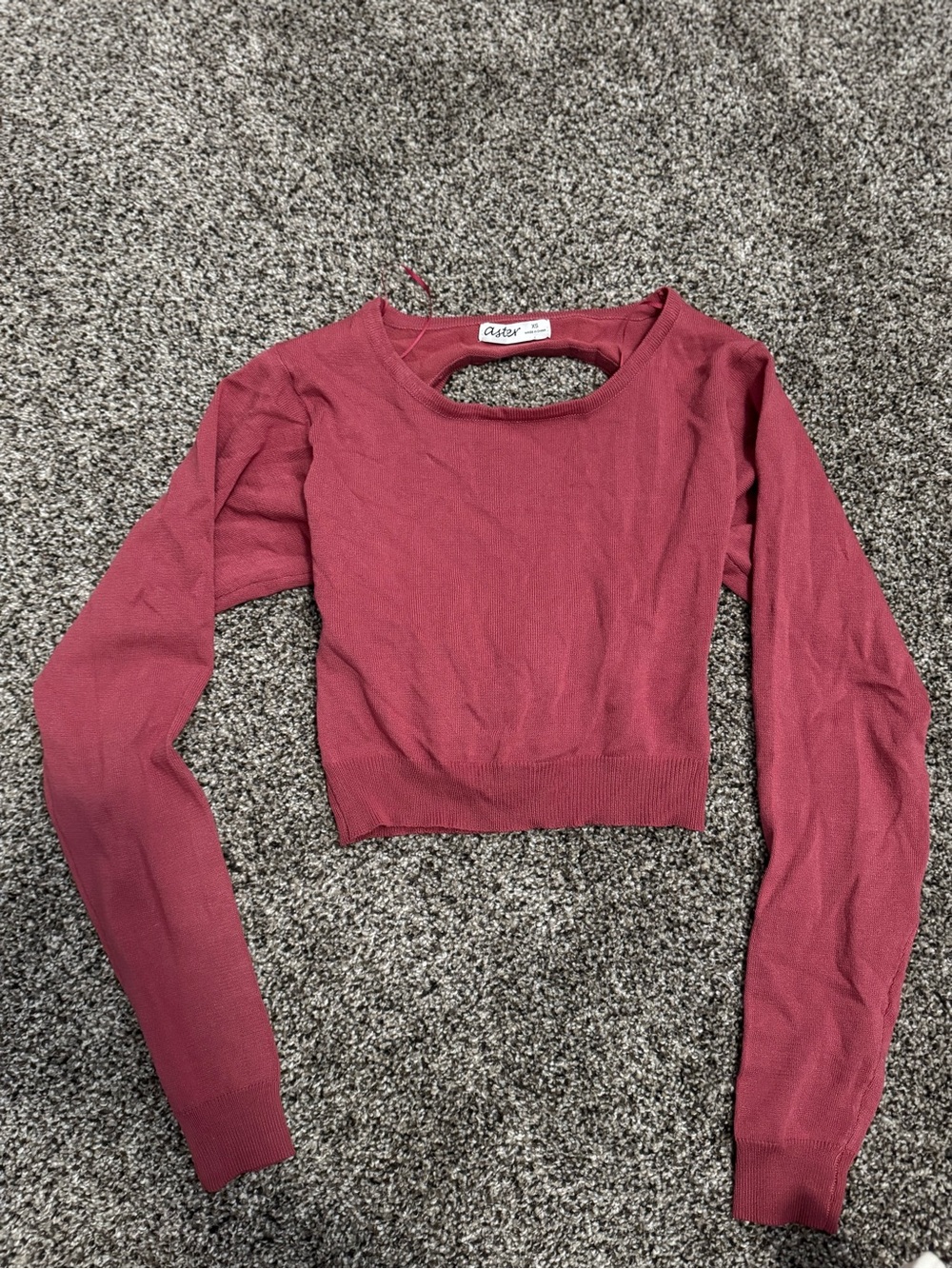 Cutout Crop Sweater in Dusty Rose by Brandy Melville